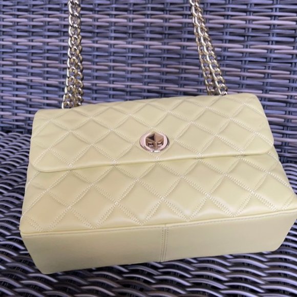 Kate Spade Natalia Smooth Leather Medium Flap Shoulder Bag Frosty Lime - Picture 4 of 16